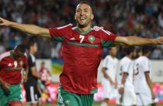  القدوري المغربي محتفيا بعد تسجيل هدف المباراة الوحيد 