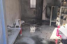 حرق غرف بأحد سجون الاحتلال