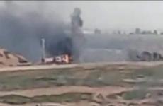 حرق آلية عسكرية اسرائيلية شرق غزة.jpg