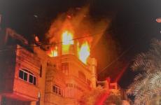 حريق جباليا أبو ريا شمال قطاع غزة