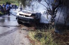 4 شهداء واحتراق سيارة إثر غارة جوية على طريق بافليه جنوب لبنان.jpg
