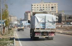 شاحنات مساعدات في غزة " أرشيفية "