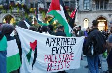 إضراب طلابي في جامعة نيويورك احتجاجاً على المجازر بغزة.jpg