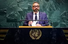 بيكاري خلال إلقائه كلمة أمام الجمعية العامة للأمم المتحدة في نيويورك