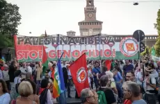 مظاهرة سابقة في مدينة ميلانو تنديدا بحرب الإبادة الإسرائيلية على غزة