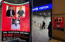 محطة مترو الأنفاق في ويستمنستر عليها صور 3 أسرى فلسطيينين في إطار حملة