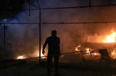 حريق في خيمة