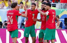 فرحة لاعبو منتخب المغرب