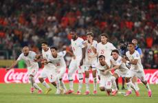 فرحة لاعبو منتخب المغرب بالتأهل لدور ال16