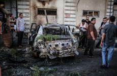 أحد السيارات التي تعرضت للتفجير 