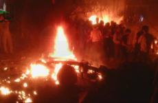 حريق اندلع عقب تفجير سيارة ملغمة بمدينة التل 