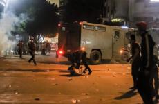 صورة أثناء قمع الأمن المصري لإحدى مظاهرات الليلة في التحرير