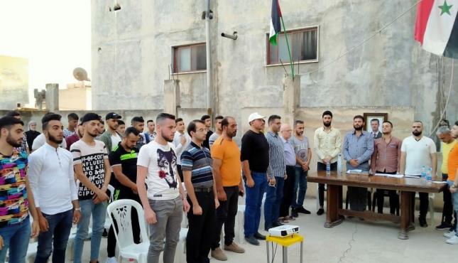 خلال مشاركة رابطة فلسطين الطلابية بفعالية في حلب (1).jpg
