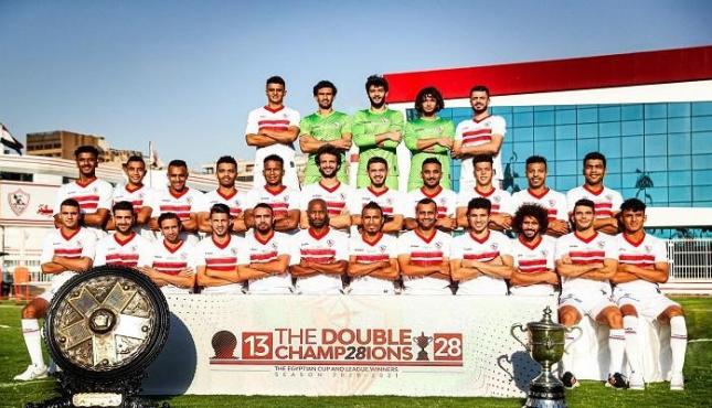 صورة تذكارية لفريق الزمالك بلقب الدوري و الكأس 2022