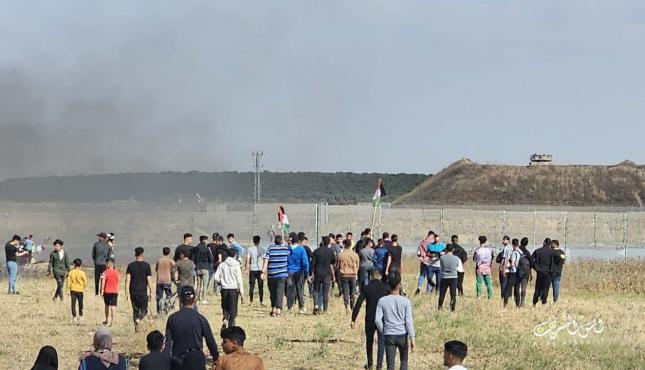 مظاهرة شرق ملكة على الحدود مع غزة 2.jpg