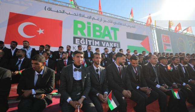 منظمة الرباط التركية تنظم حفل زواج جماعي لـ 203 عريس من غزة (14).jpeg