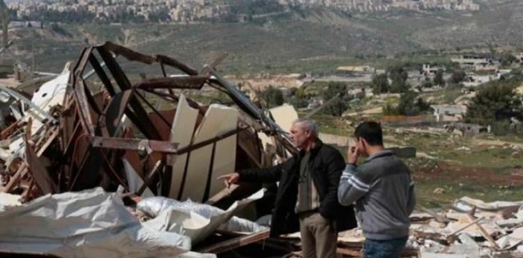 الاحتلال يهدم غرفة زراعية جنوب بيت لحم.jpg