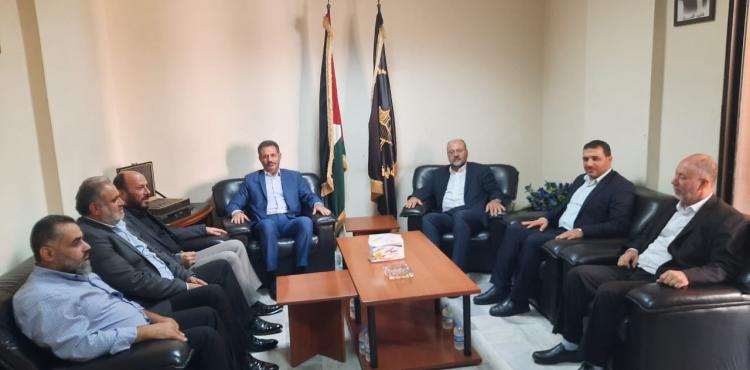 وفد حماس يهنئ الجهاد بذكرى انطلاقتها.jpg