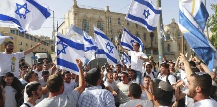 مسيرة اعلام صهيونية في اللد والرملة