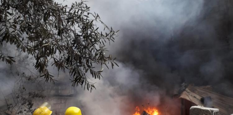 اندلاع جريق في منازل المواطنين.jfif