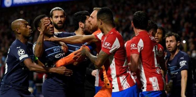 مشاجرة بين لاعبي الاتلتي و السيتي