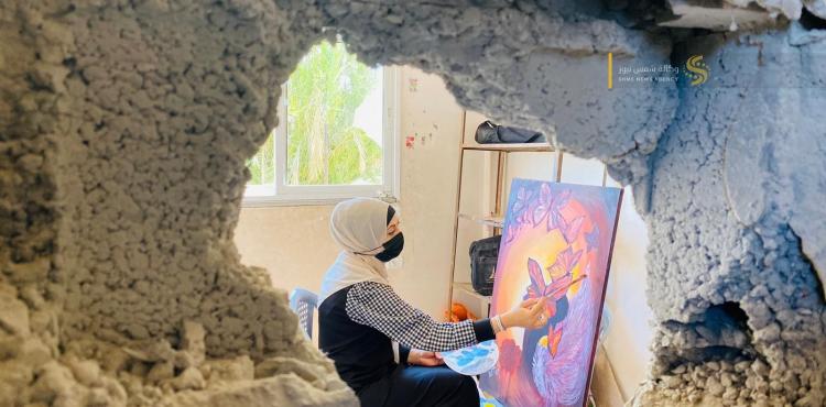 فنانون تشكيليون يوثقون حجم الجريمة الإسرائيلية في خانيونس