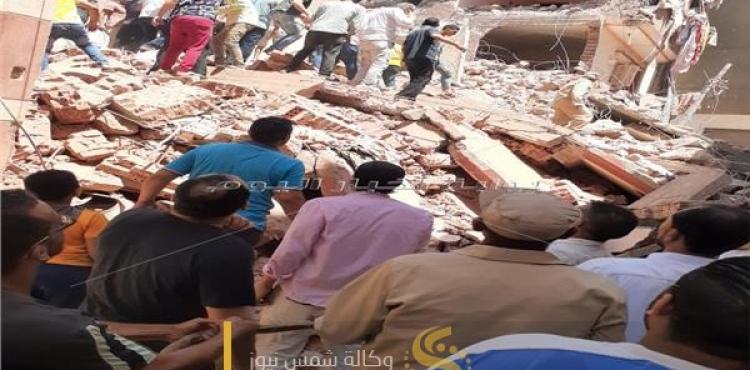 تفاصيل انهيار عقار مكون من 8 طوابق في مدينة رشيد شمال محافظة البحيرة