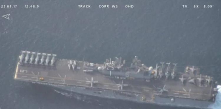 حرس الثورة الإيراني يرصد حاملة الطائرات الأمريكية في هرمز 2.jpeg