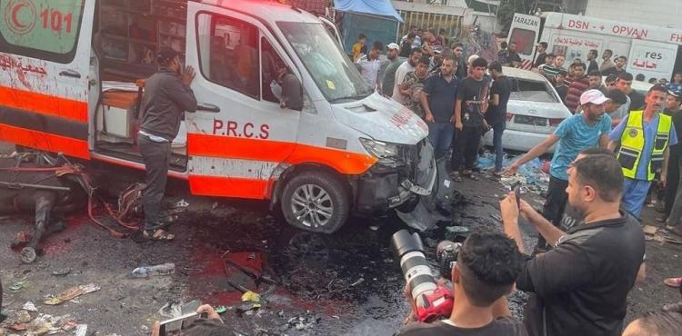 طوفان الأقصى - سيارة اسعاف - مجزرة مستشفى الشفاء في غزة.jpg