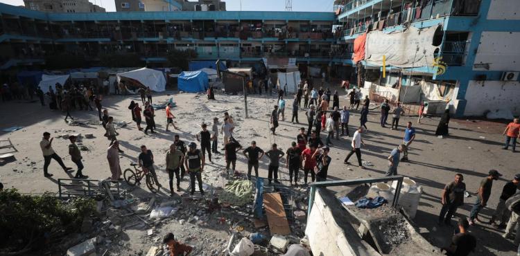 استهداف مدرسة الجاعوني في مخيم النصيرات - قصف مدرسة الاونروا  6.jfif