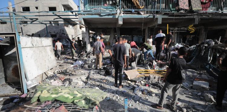 استهداف مدرسة الجاعوني في مخيم النصيرات - قصف مدرسة الاونروا.jfif