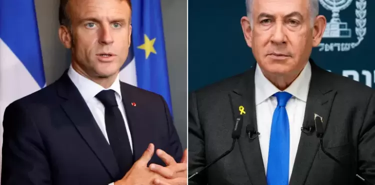 بنيامين نتنياهو والرئيس الفرنسي ماكرون