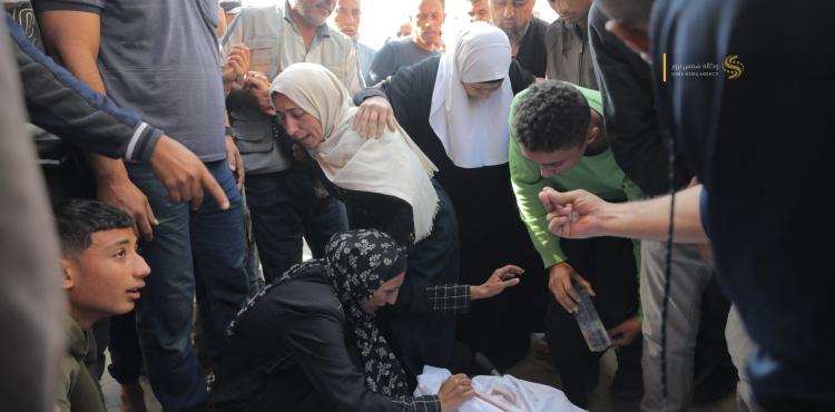 شهداء - قصف - جنازة - وداع - دمار - حرب الإبادة الجماعية - النصيرات