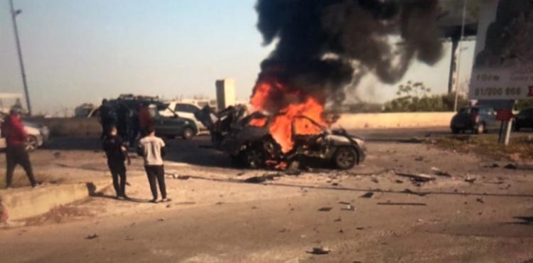 من مكان استهداف السيارة في جنوب لبنان.jpeg