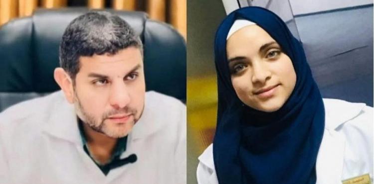 الممرضة تسنيم الهمص ووالدها الطبيب مروان.jpg