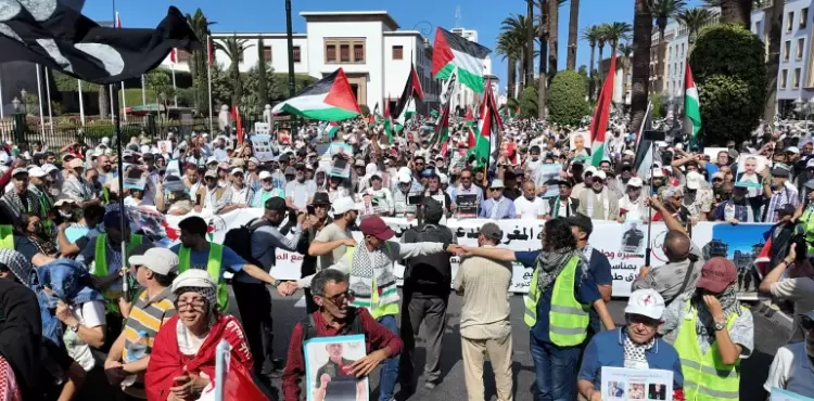 مظاهرات حاشدة ورسائل من المغاربة في ذكرى طوفان الأقصى
