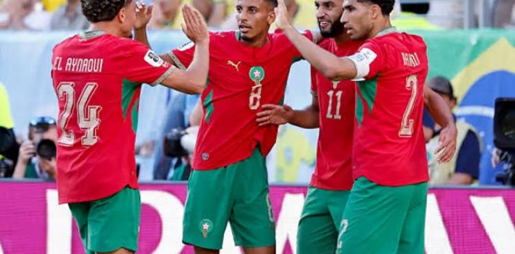 فرحة لاعبو منتخب المغرب