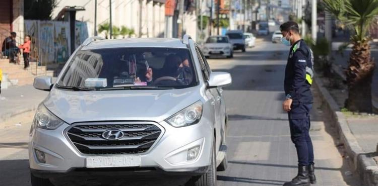 حظر التجول شرطة غزة الشرطة كورونا