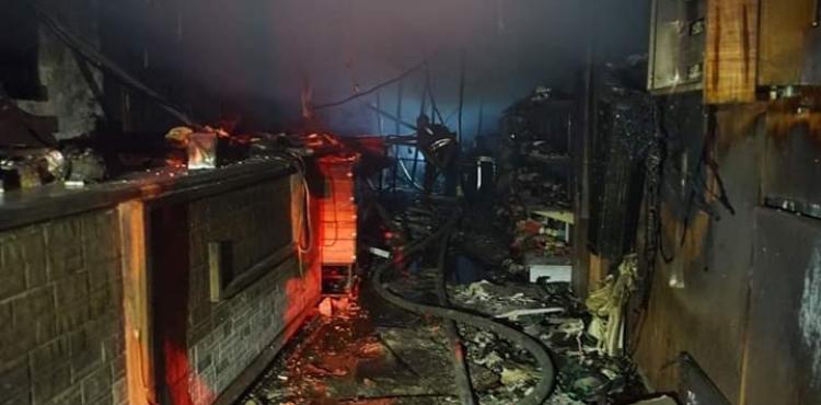 حريق داخل مخبر في قلنديا