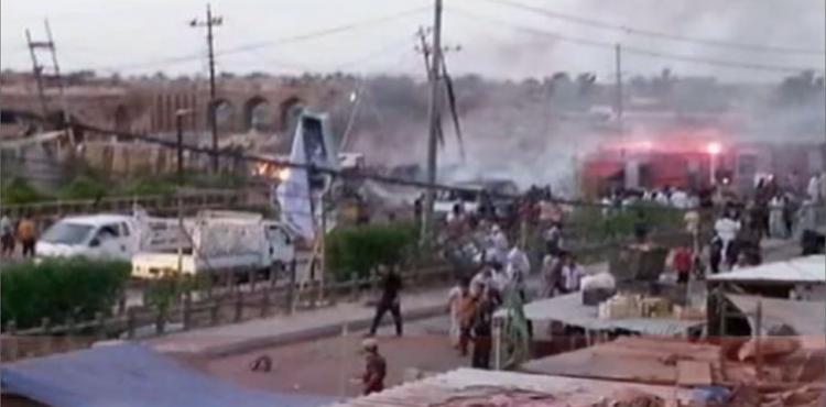  السيارة المفخخة انفجرت في سوق مكتظة بمنطقة خان بني سعد بديالى 