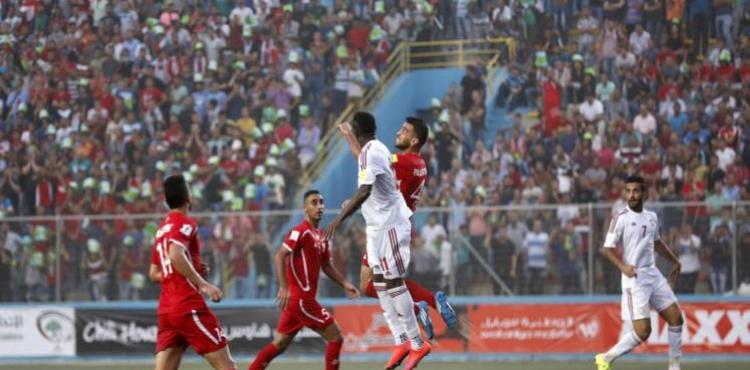  فلسطين استقبلت الإمارات في ملعب فيصل الحسيني 