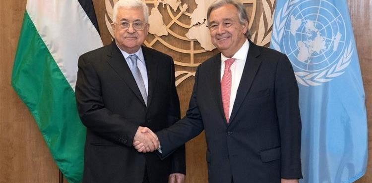محمود عباس والأمين العام للأمم المتحدة