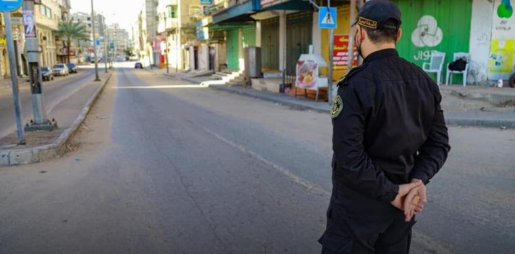 حظر التجول شرطة غزة الشرطة