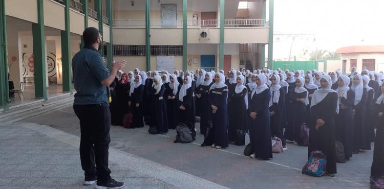 فعاليات طلابية في مدارس غزة رفضاً لاتفاق العار