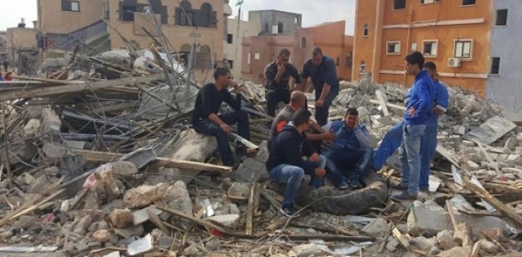 ركام المنزل بعد تنفيذ جريمة الهدم