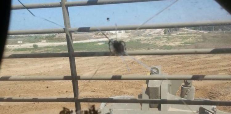 صورة الجرافة المصابة