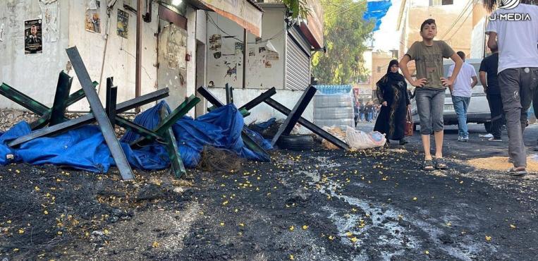 آثار الدمار الذي خلفته قوات الاحتلال خلال عدوانها على مخيم نور شمس بطولكرم
