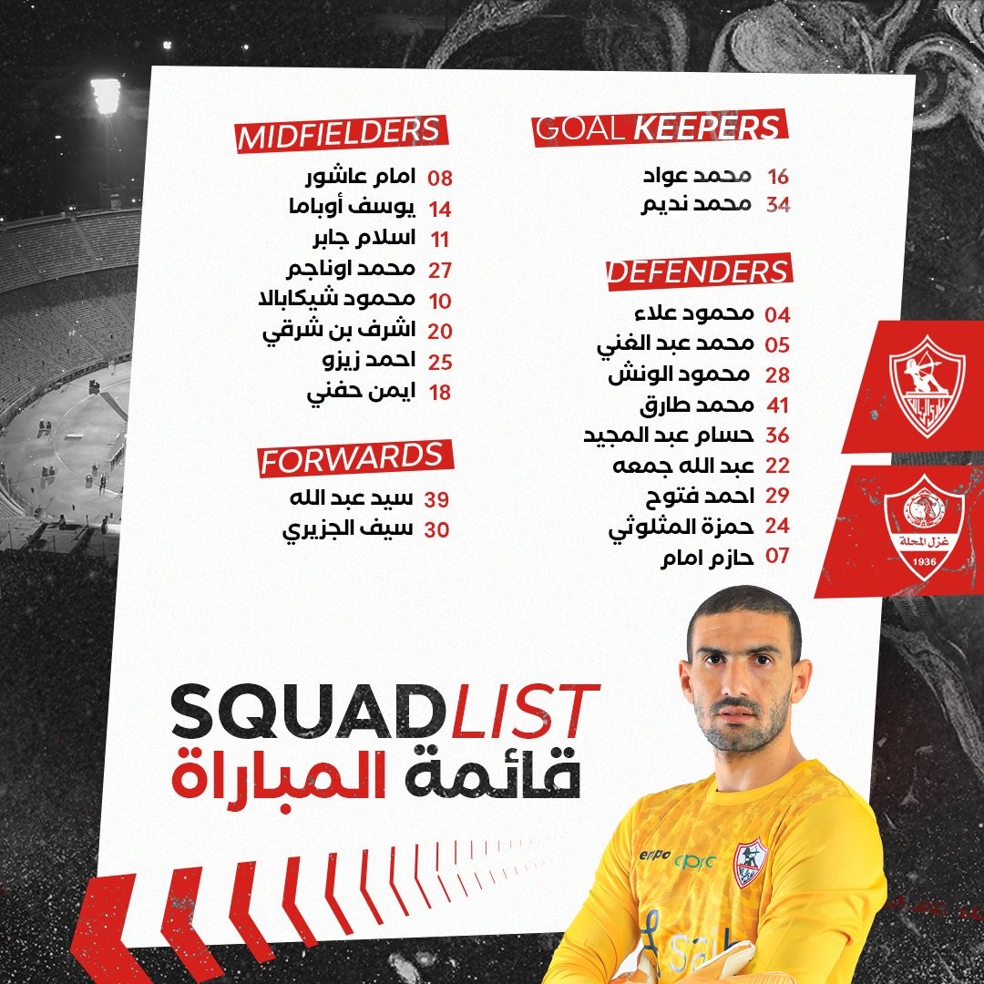 قائمة فريق الزمالك