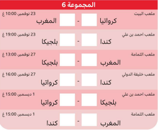 موعد مباريات كأس العالم 2022 في قطر بالتوقيت العربي  6.png