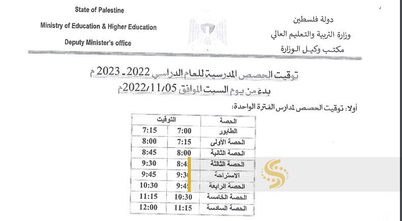 جدول الدوام المدرسي بالتوقيت الشتوي في فلسطين.JPG